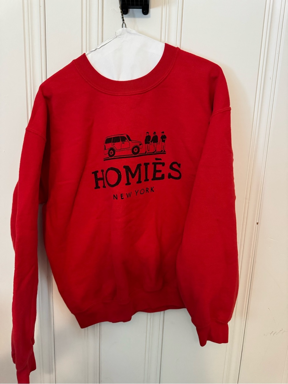 Reason Red Pullover Sweatshirt with Black Print